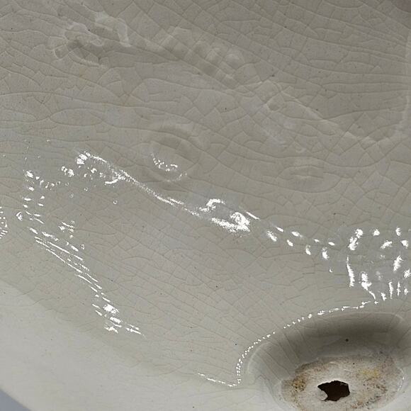 Vintage Hand Painted Ceramic Footed Bowl-Holland Floral Mold-Retro Home Decor - Picture 9 of 10